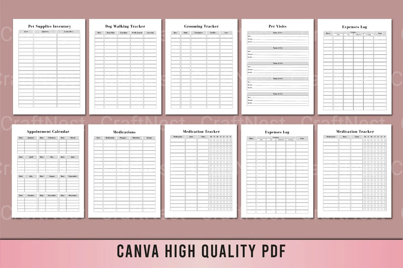 Pet Care Planner Guide - CraftNest - Digital Crafting and Art