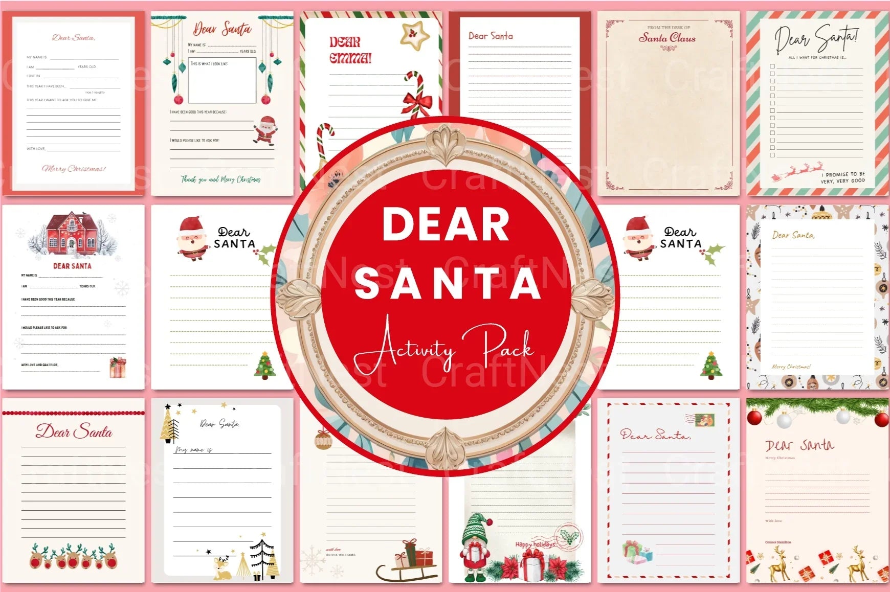 Dear Santa Activity for Kids - CraftNest - Digital Crafting and Art