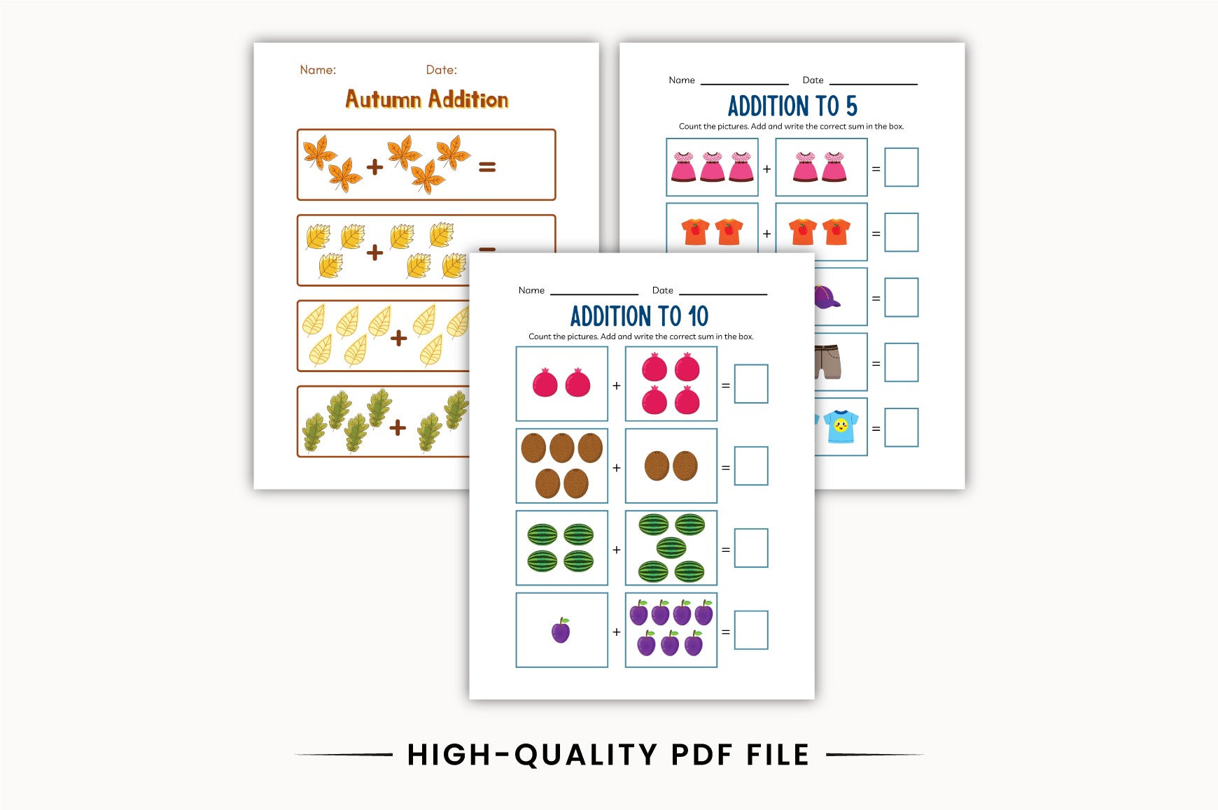 Kindergarten Addition Practice Workbook