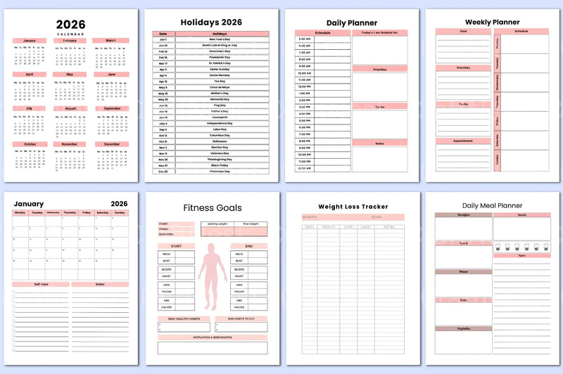 Fitness Meal Planning Workbook - CraftNest - Digital Crafting and Art