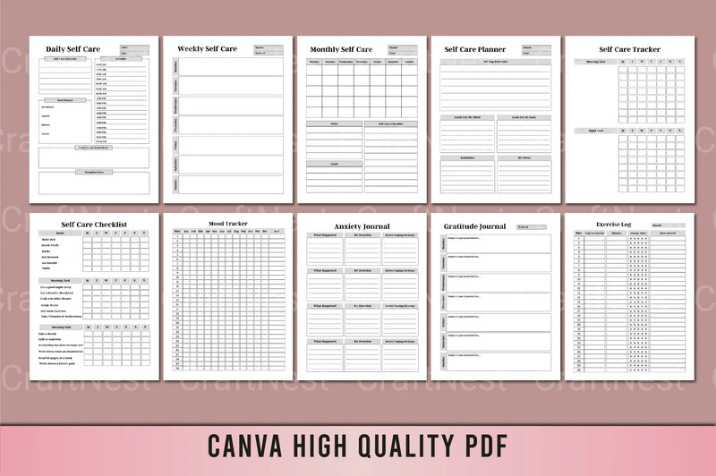 Mental Health Self-Care Planner - CraftNest - Digital Crafting and Art