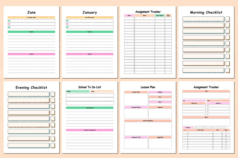 ADHD School Planner for Effective Organization - CraftNest - Digital Crafting and Art