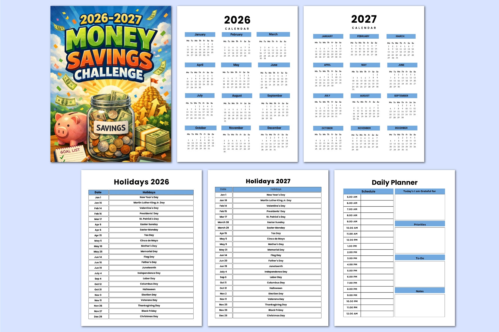 Money Savings Challenge Planner