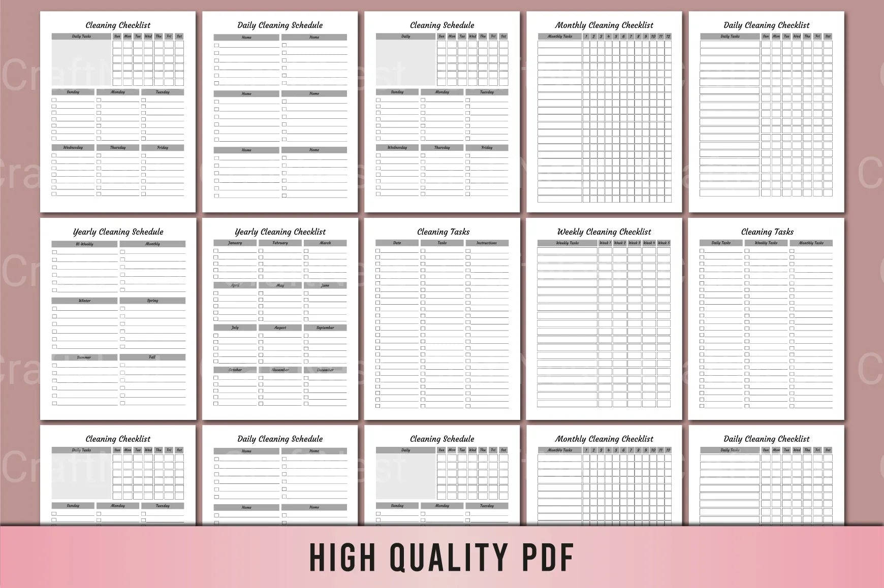 Ultimate Cleaning Planner for Organized Living - CraftNest - Digital Crafting and Art