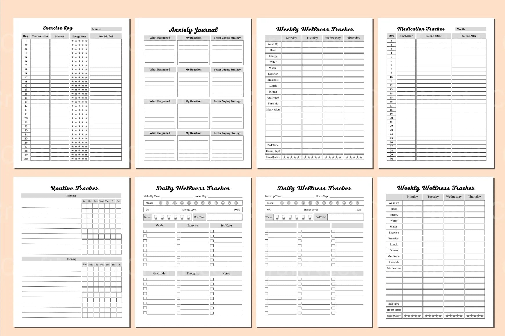 Health Self-Care Planner - CraftNest - Digital Crafting and Art