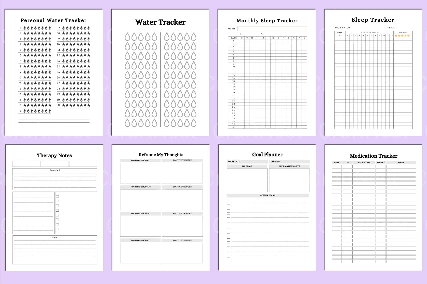 Mental Health Wellness Planner - CraftNest - Digital Crafting and Art