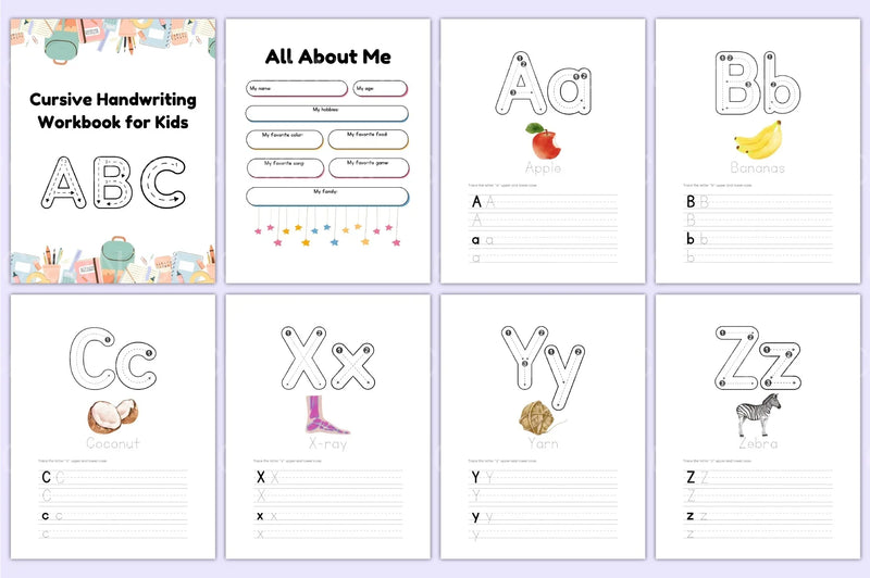 Cursive Handwriting Workbook for Kids - CraftNest - Digital Crafting and Art