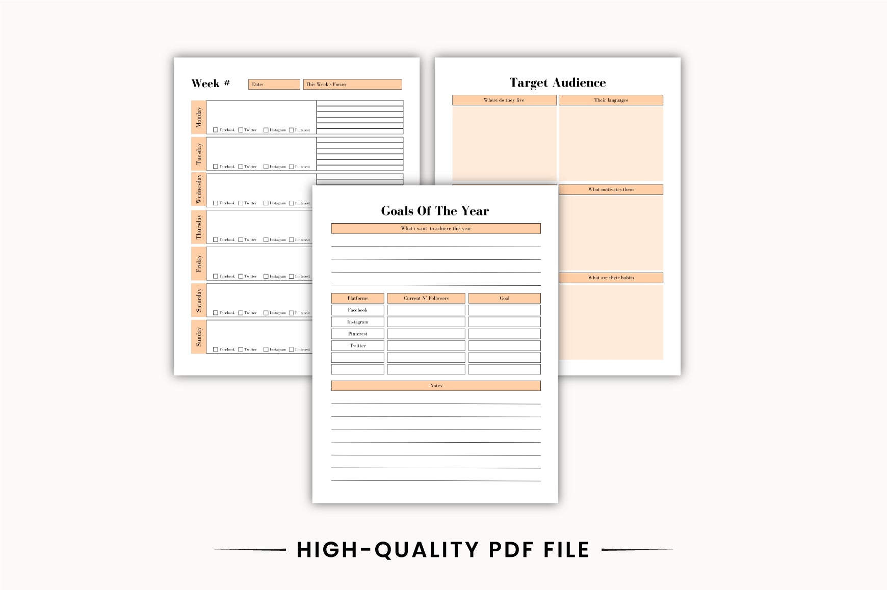 Week Social Media Content Planner