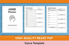 ADHD Planner Canva Template for Effective Organization - CraftNest - Digital Crafting and Art