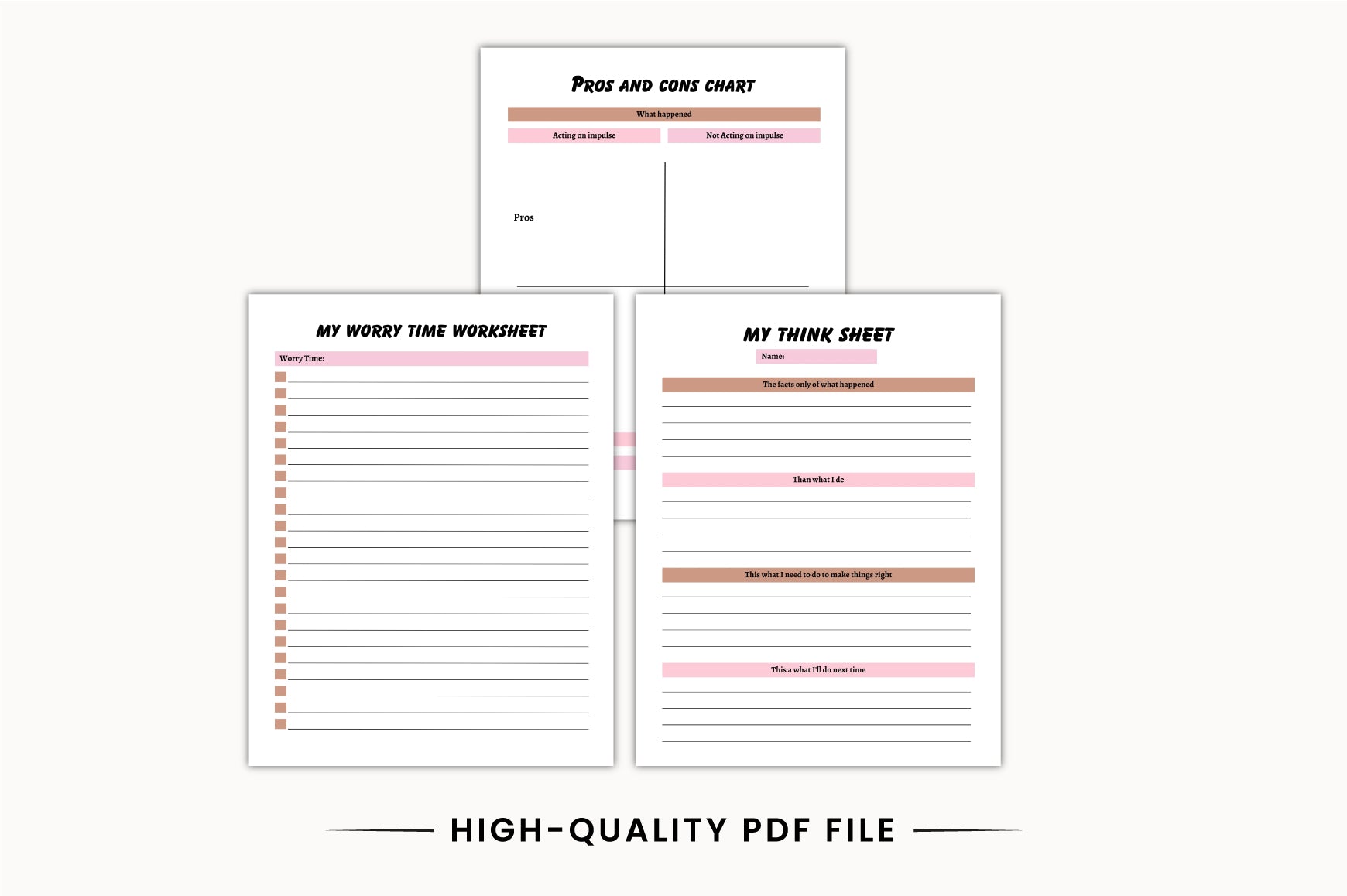 Self Control Skills Activity Planner