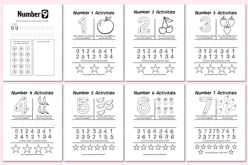 Dot the Numbers Workbook for Kids - CraftNest - Digital Crafting and Art
