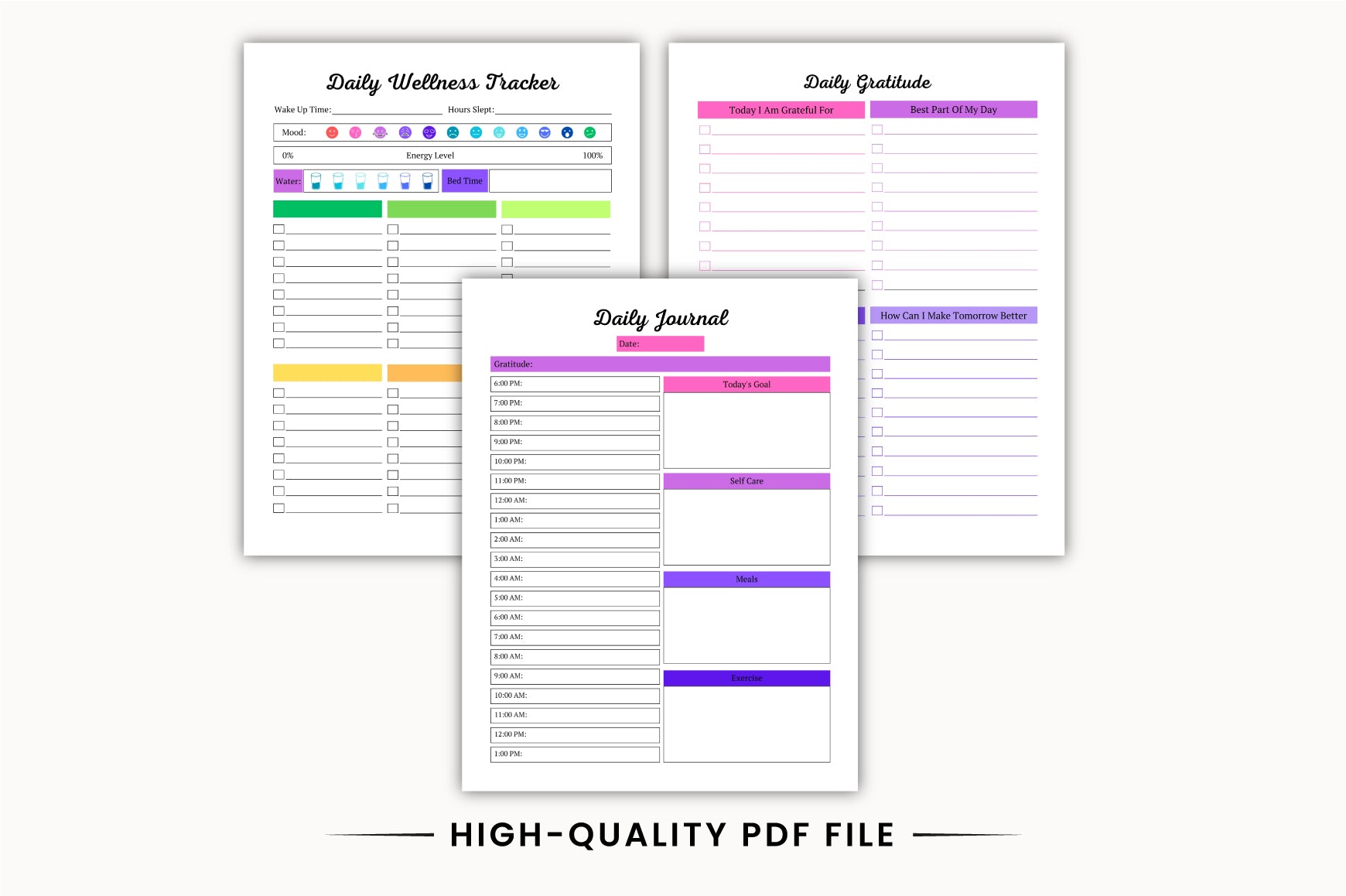 Self Care Wellness Planner