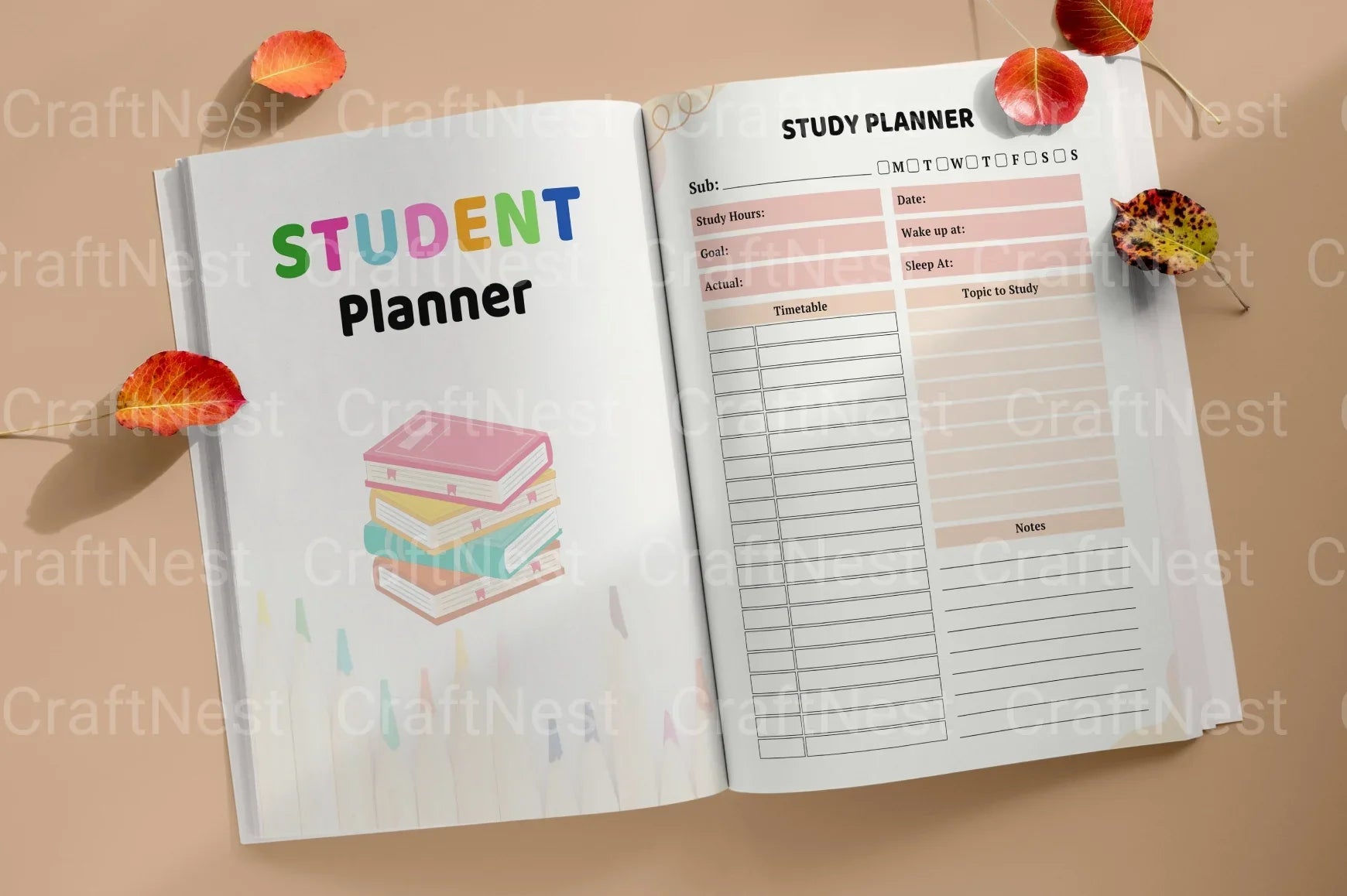 Student Planner Canva Template - CraftNest - Digital Crafting and Art