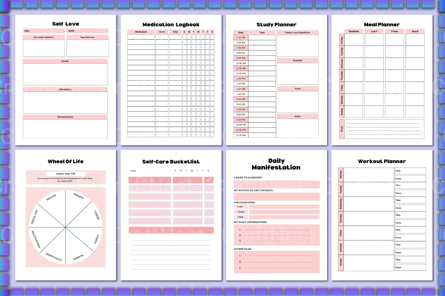 ADHD Mental Health Planner for Improved Focus - CraftNest - Digital Crafting and Art