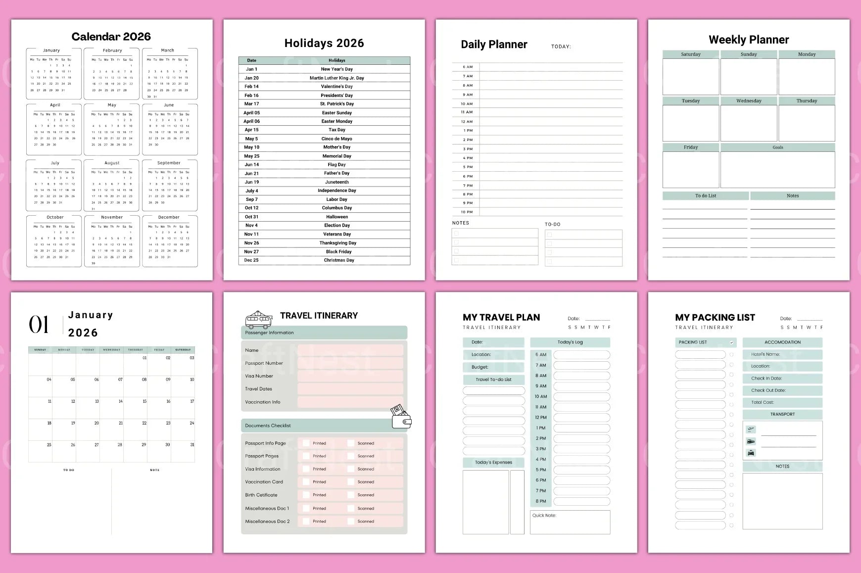 Travel Planner Guide - CraftNest - Digital Crafting and Art