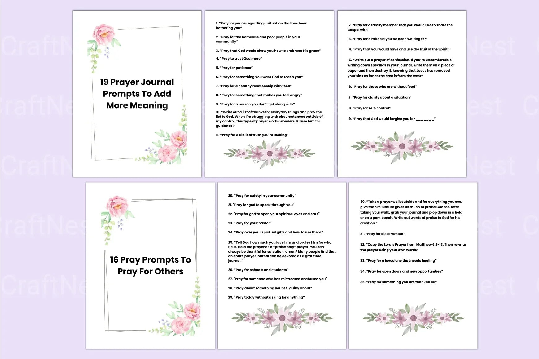 Prayer Prompts Guide for Inspiration - CraftNest - Digital Crafting and Art