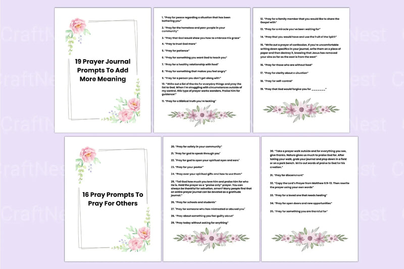 Prayer Prompts Guide for Inspiration - CraftNest - Digital Crafting and Art