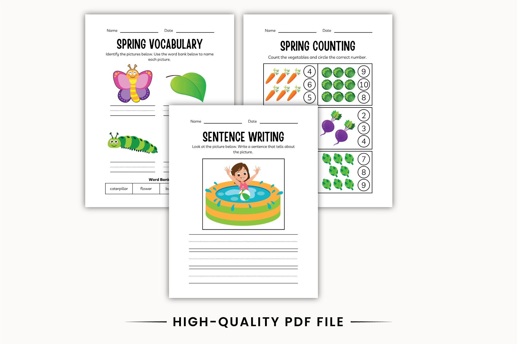 Spring Summer Fun Workbook for Kids