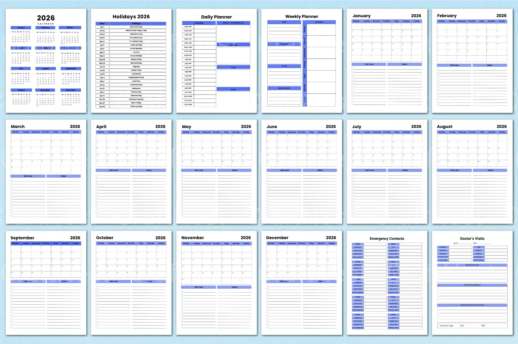 Medical Planner Template - CraftNest - Digital Crafting and Art