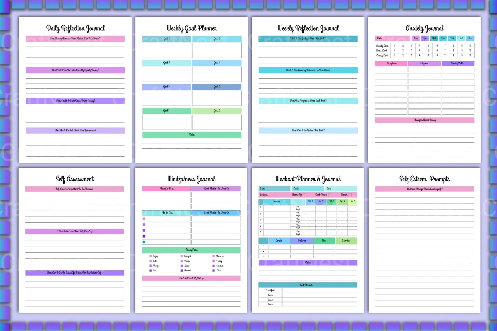 Self Esteem Workbook with Prompts for Personal Growth - CraftNest - Digital Crafting and Art