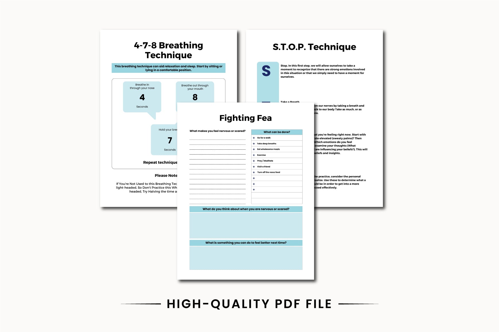 Mental Health Planner Sheets