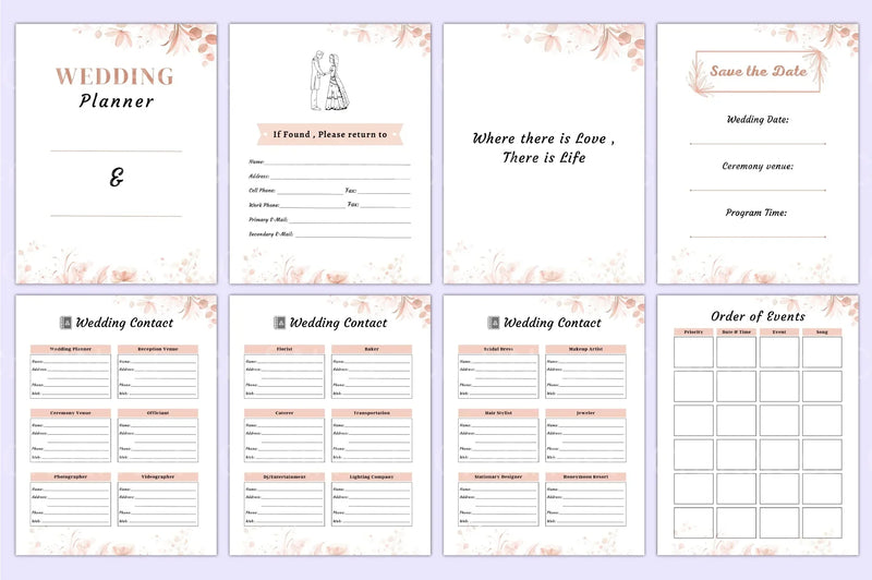 Ultimate Wedding Planner Canva Template - CraftNest - Digital Crafting and Art