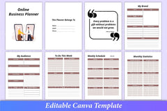 Online Business Planner Canva Template - CraftNest - Digital Crafting and Art