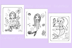 Cute Mermaid Coloring Page - CraftNest - Digital Crafting and Art