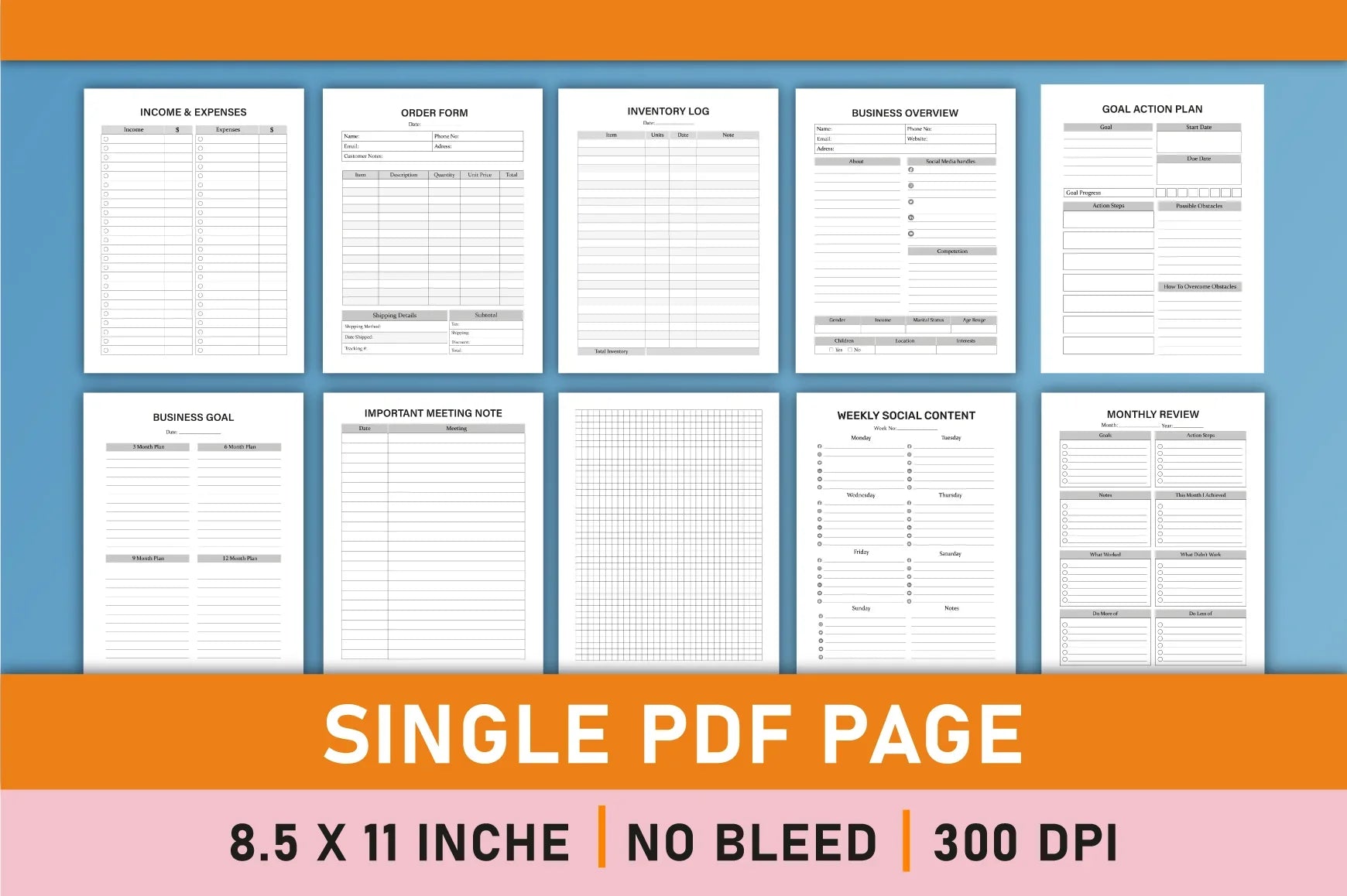 Business Planner from 100 Planner - CraftNest - Digital Crafting and Art