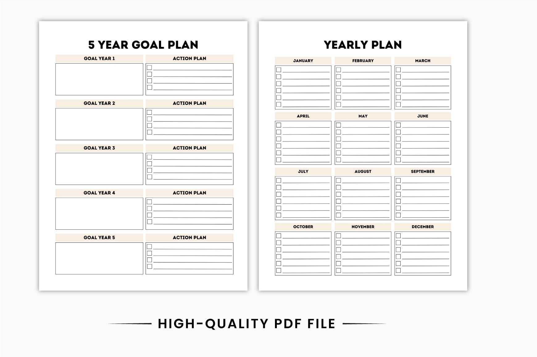 Yearly Life Goals Planner
