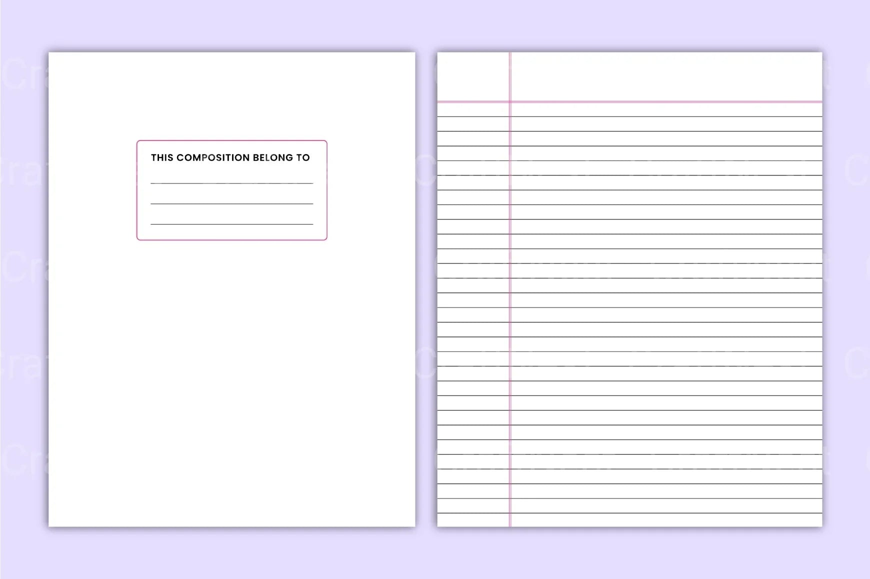 College Ruled Composition Notebook - CraftNest - Digital Crafting and Art