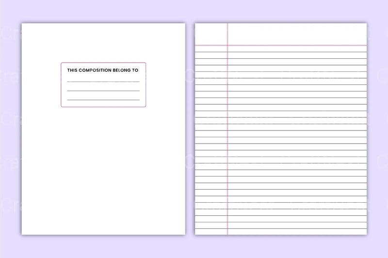 College Ruled Composition Notebook - CraftNest - Digital Crafting and Art