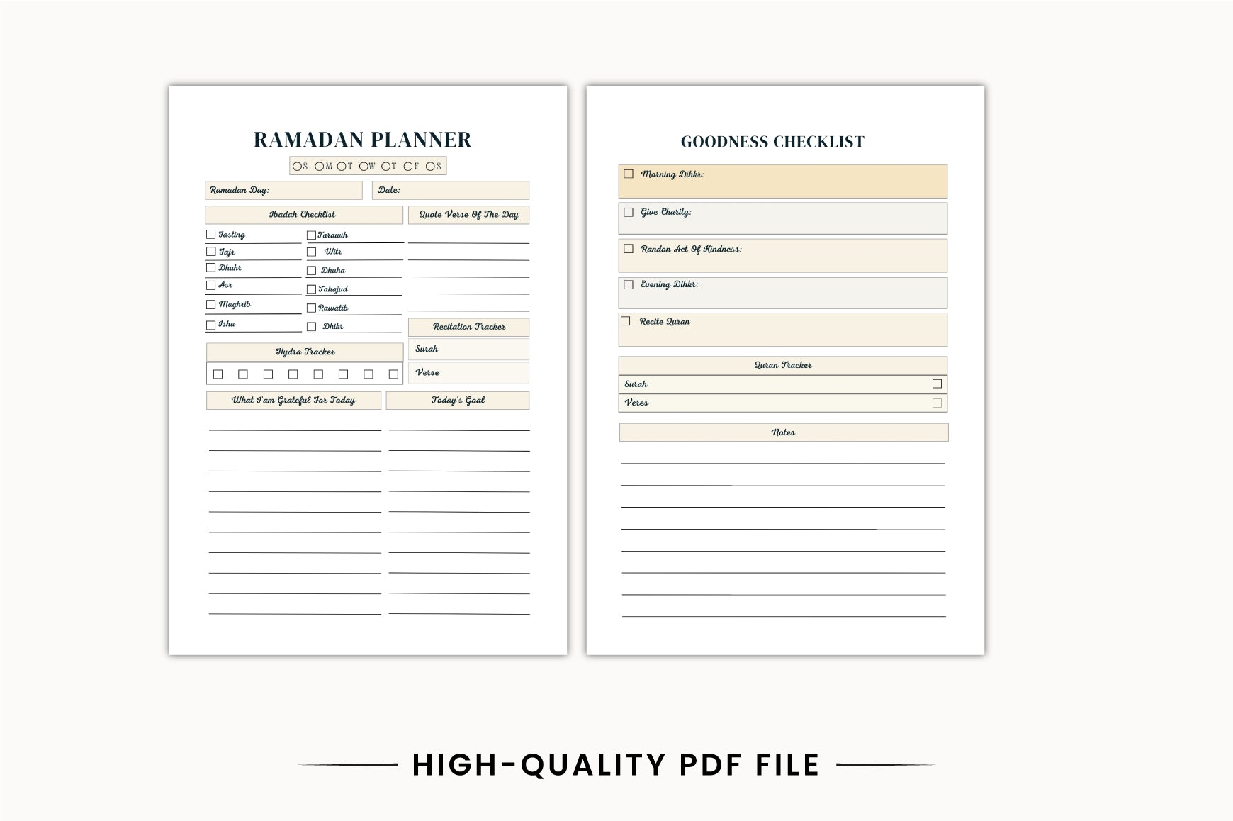 Ramadan Daily Planner