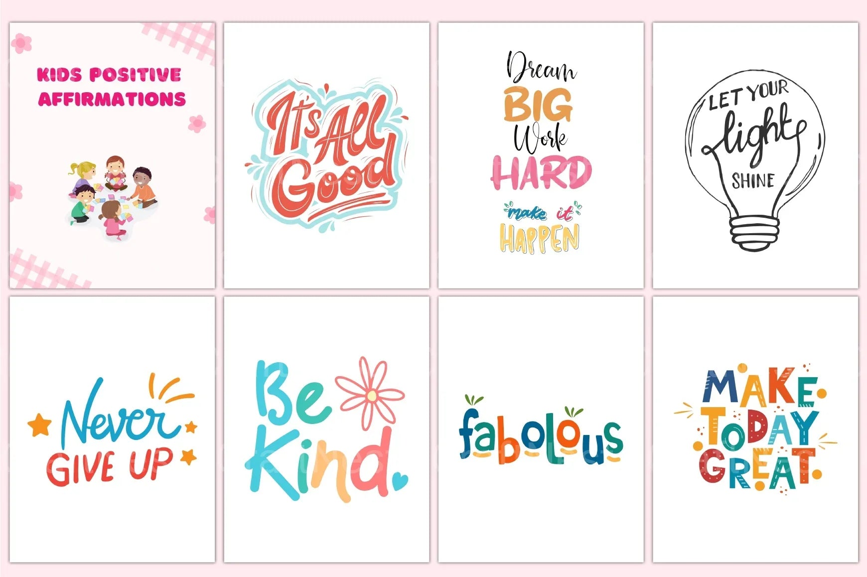 Kids Positive Affirmations Canva Template - CraftNest - Digital Crafting and Art