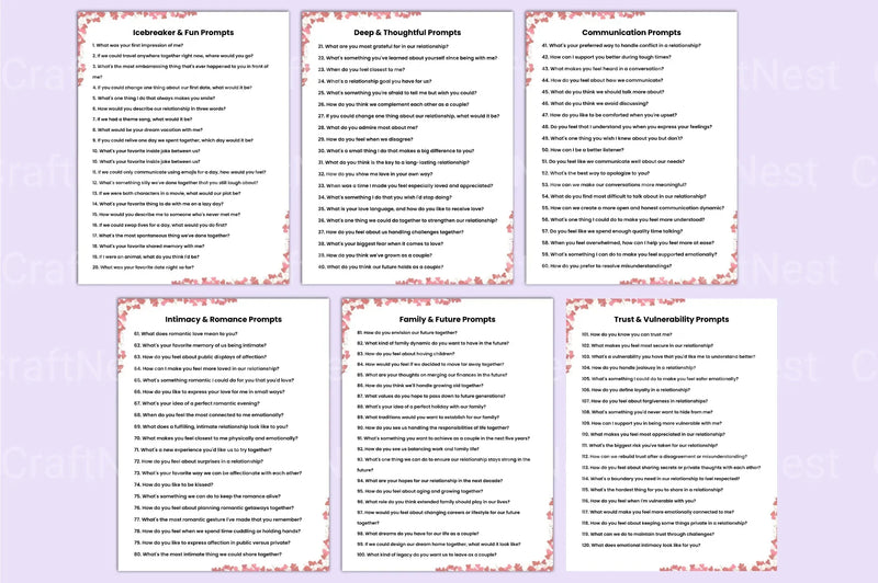 Engaging Relationship Prompts for Deeper Connections - CraftNest - Digital Crafting and Art
