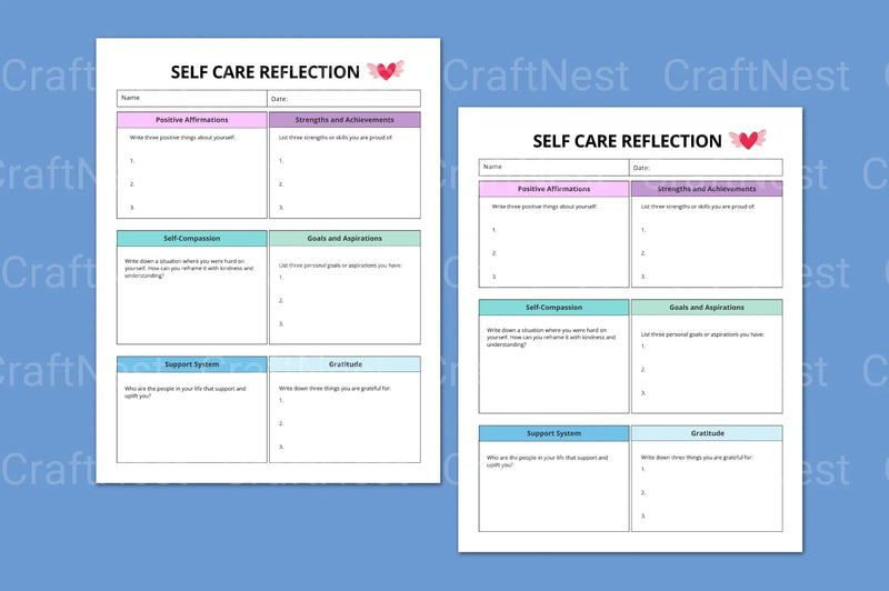 Self Care Reflection Guide - CraftNest - Digital Crafting and Art