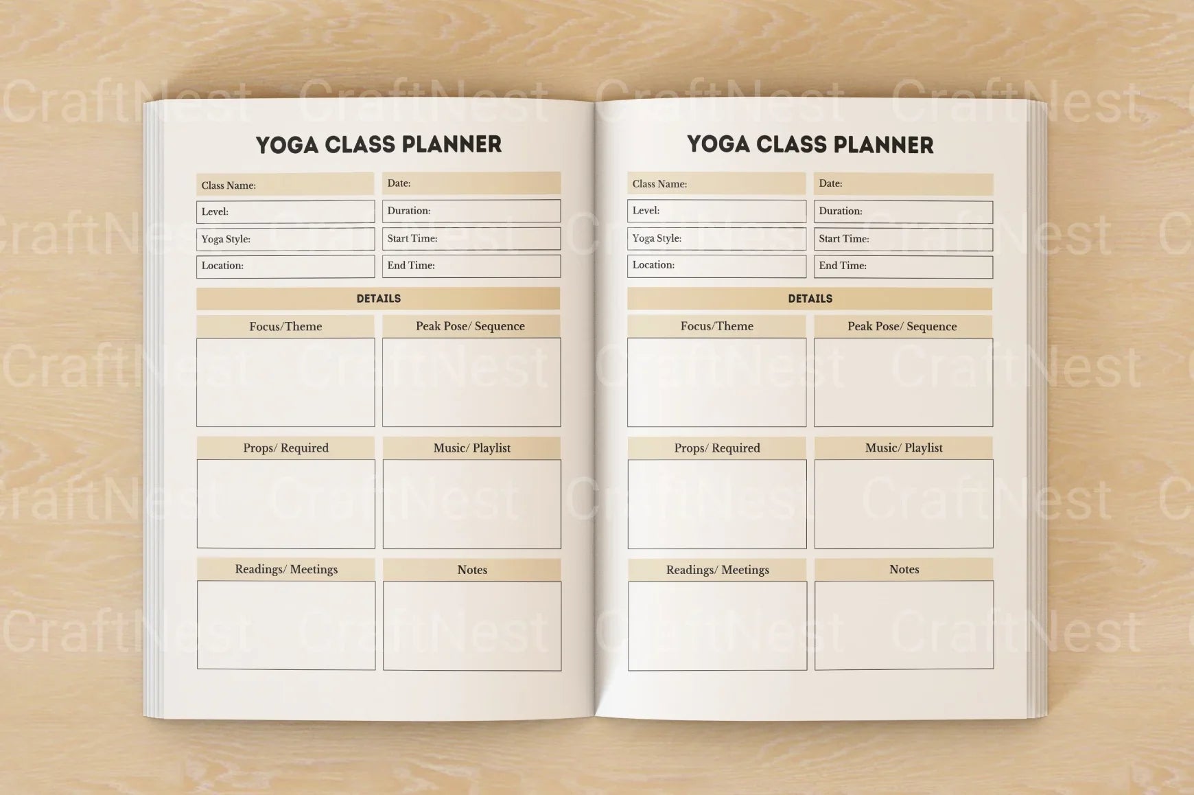 Yoga Class Planner - CraftNest - Digital Crafting and Art