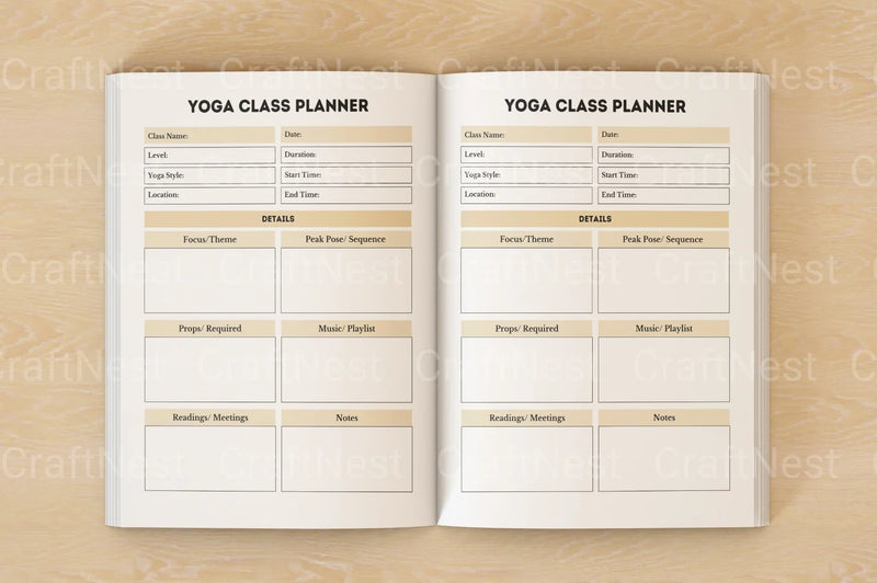Yoga Class Planner - CraftNest - Digital Crafting and Art