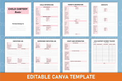 Child Custody Binder Canva Interior Template - CraftNest - Digital Crafting and Art