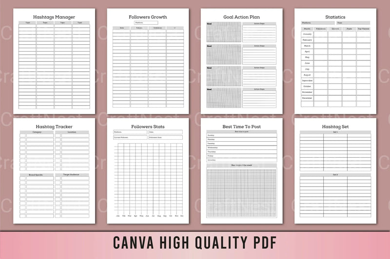 Social Media Planner Template - CraftNest - Digital Crafting and Art