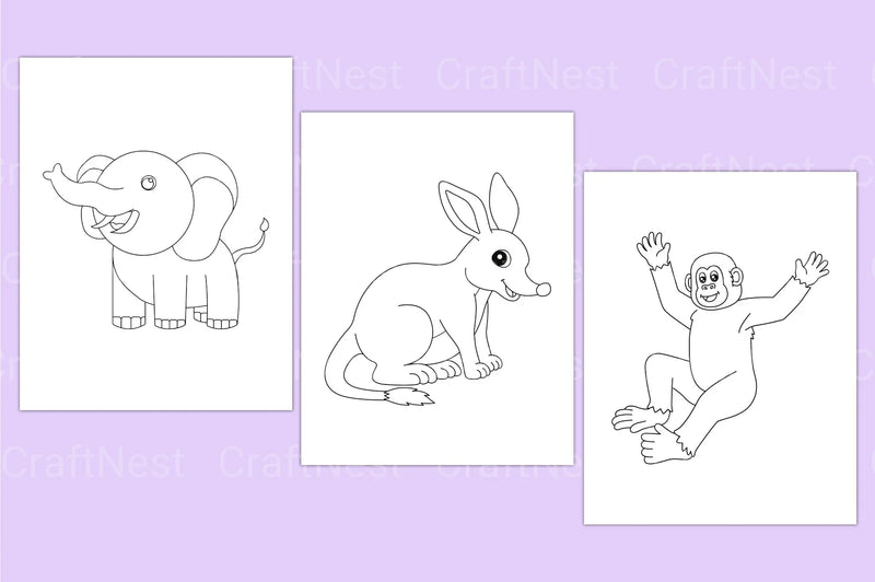 Cute Animals Coloring Book - CraftNest - Digital Crafting and Art