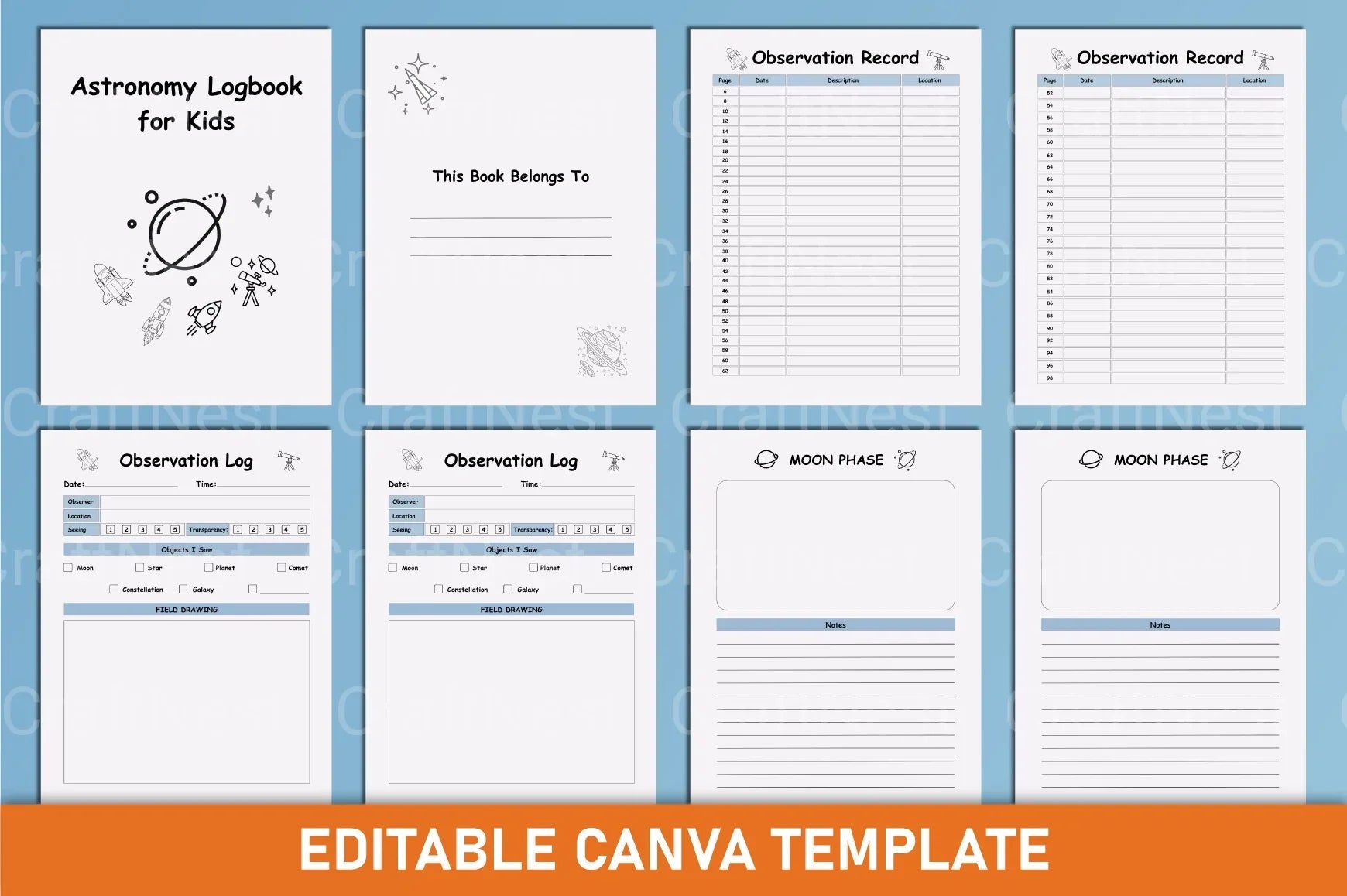 Astronomy Logbook for Kids: Explore the Stars - CraftNest - Digital Crafting and Art