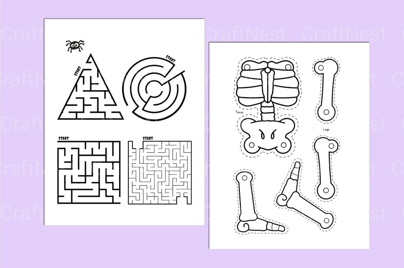 Halloween Activity Book for Kids - CraftNest - Digital Crafting and Art