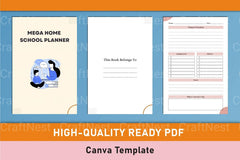 Mega Home School Planner Canva Template - CraftNest - Digital Crafting and Art