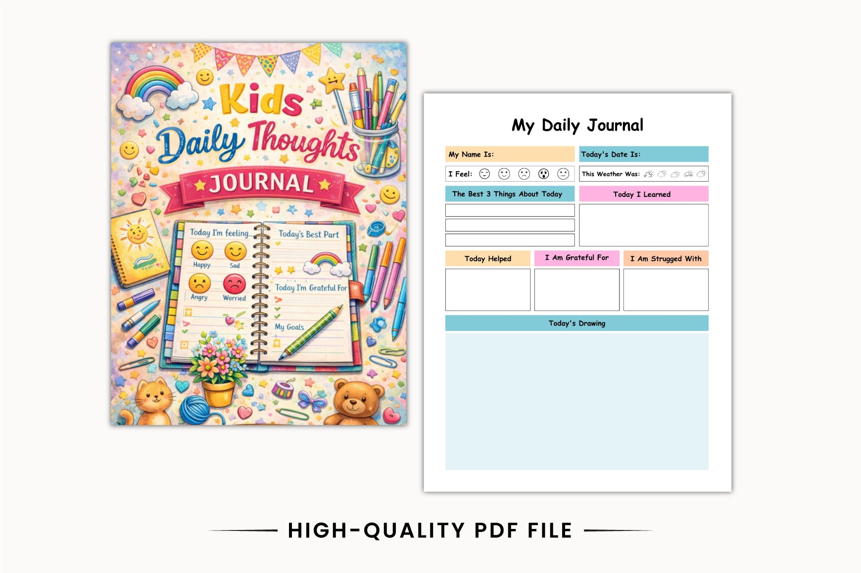 Kids Daily Thoughts Journal