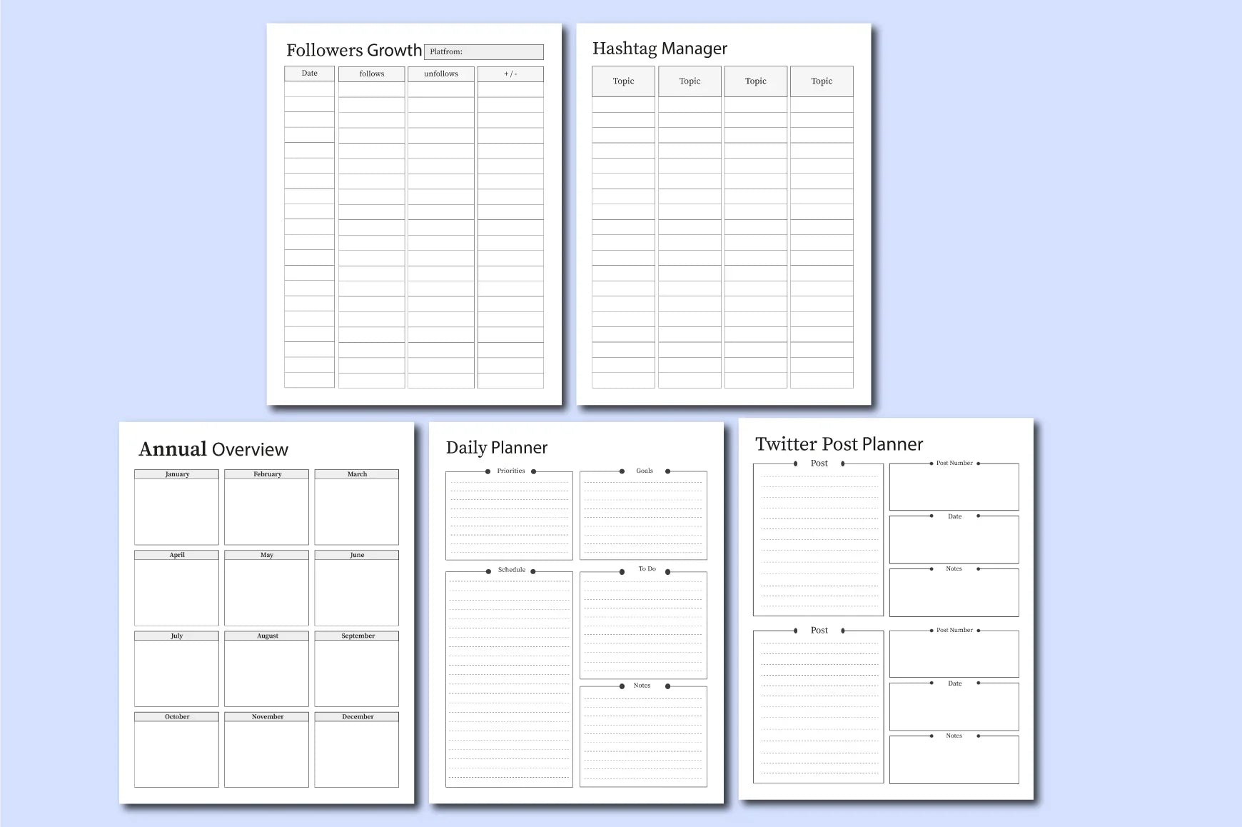 Social Media Post Planner  Bundle - CraftNest - Digital Crafting and Art