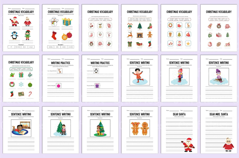 Kindergarten Christmas Workbook - CraftNest - Digital Crafting and Art