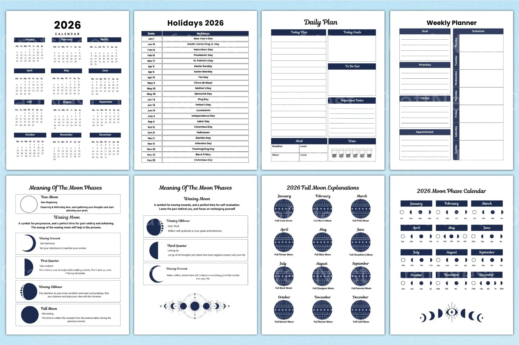 Moon Astrology Planner Canva Template - CraftNest - Digital Crafting and Art