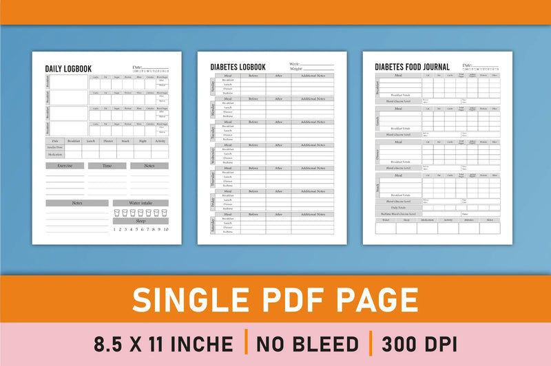 Diabetes Planner Printable Bundle - CraftNest - Digital Crafting and Art