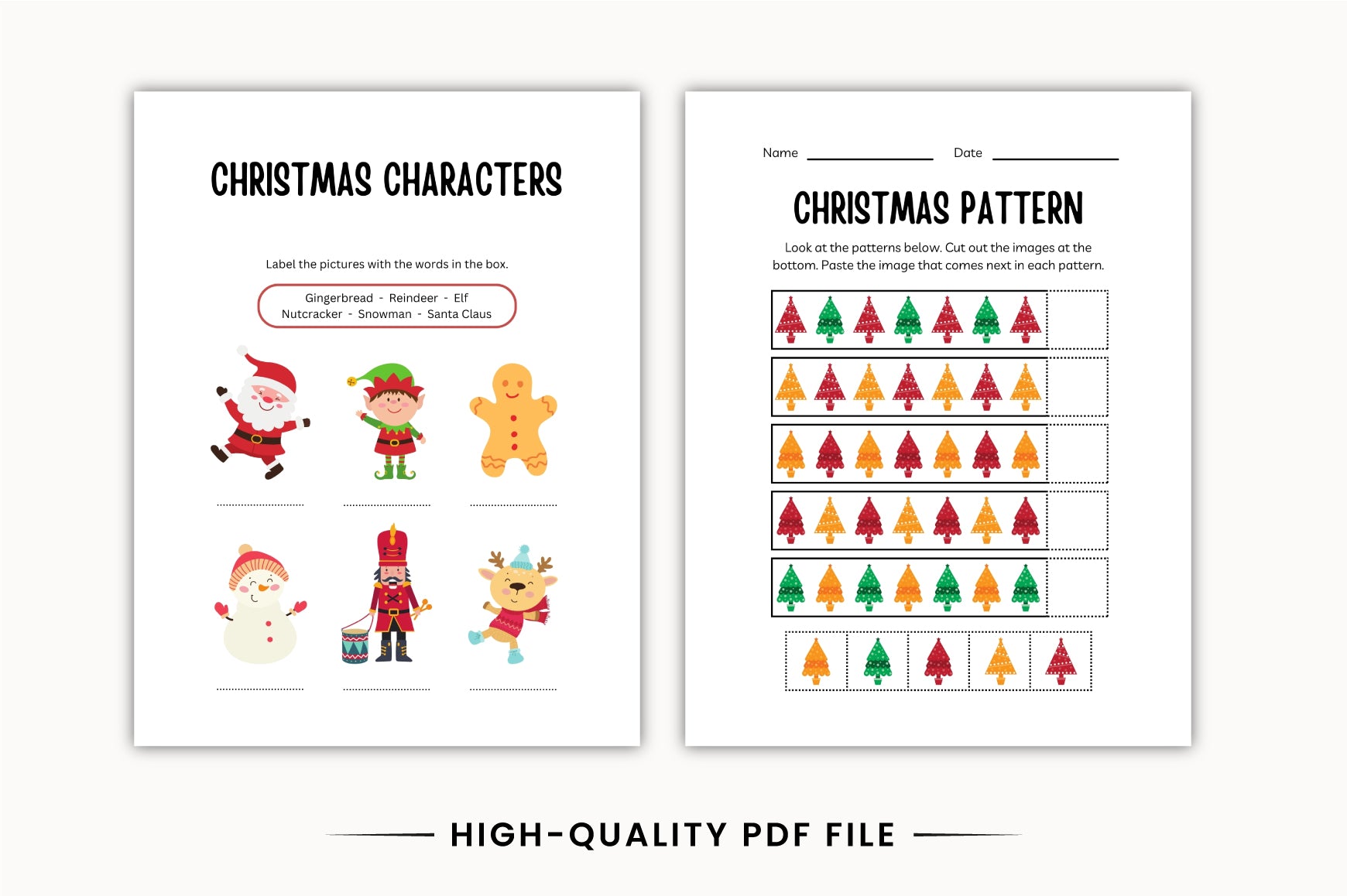Kindergarten Christmas Math Activity Workbook